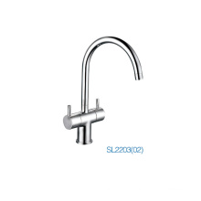 brief design brass basin kitchen, two handle faucet kitchen, 3 way kitchen faucet